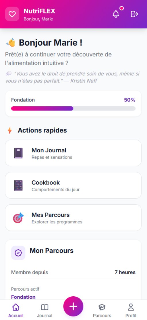Aperçu de l'application NutriFLEX