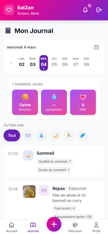 Journal alimentaire EatZen